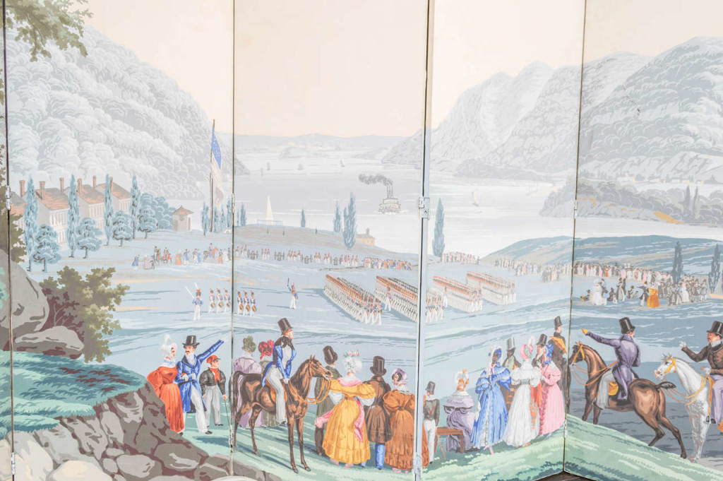 Zuber Wall Paper Panels, circa 1852, Mounted as a Screen