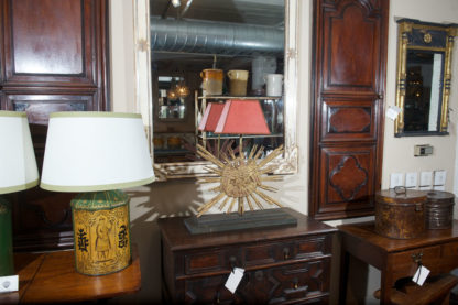 Carved Giltwood Sunburst mounted as a lamp