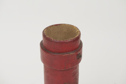 Garden Court Antiques, San Francisco Red leather and cork English naval Artillery bucket, circa 1880.
