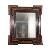 Dutch Baroque Period Walnut and Ebonized Mirror Frame
