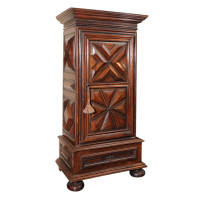 French Baroque Carved Walnut Bonnetiere