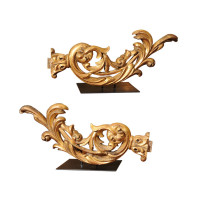 Pair Of Baroque Carved Gilded Architectural Elements