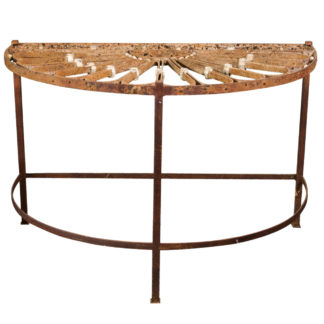 French Ironwork Transom Mounted as a Demilune Table
