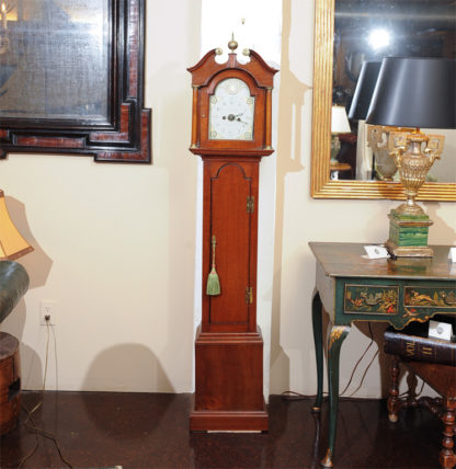 Miniature Mahogany Long Case Clock marked "Peatling"