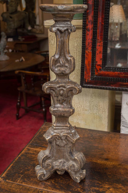 Silver gilt pricket stick, French, circa 1860 mounted as a table lamp.