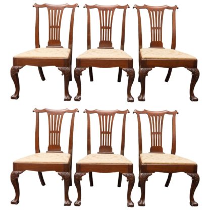 Extraordinary Set of Six Large Scale Period Irish Chippendale Side Chairs, circa 1740