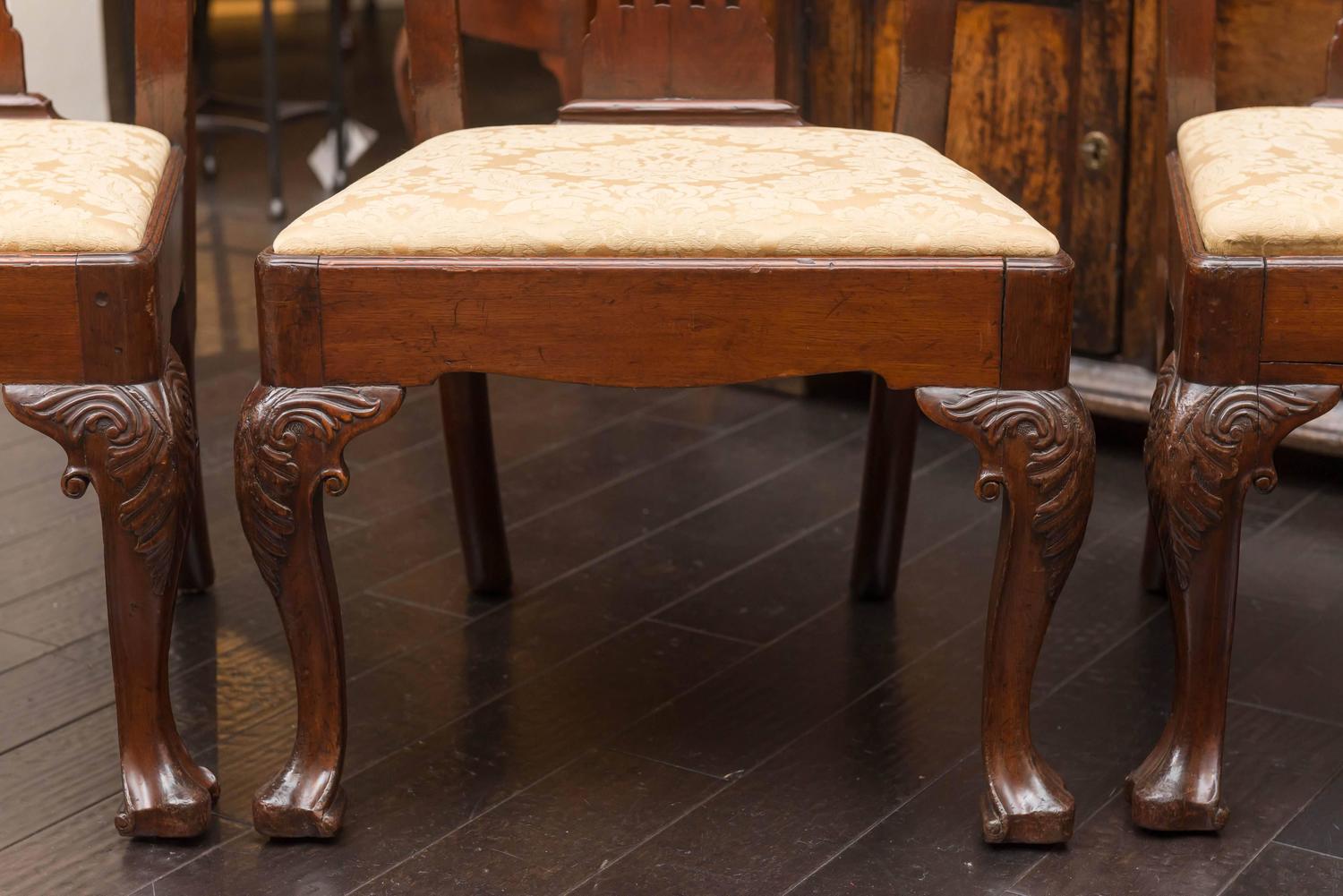 Extraordinary Set of Six Large Scale Period Irish Chippendale Side Chairs, circa 1740