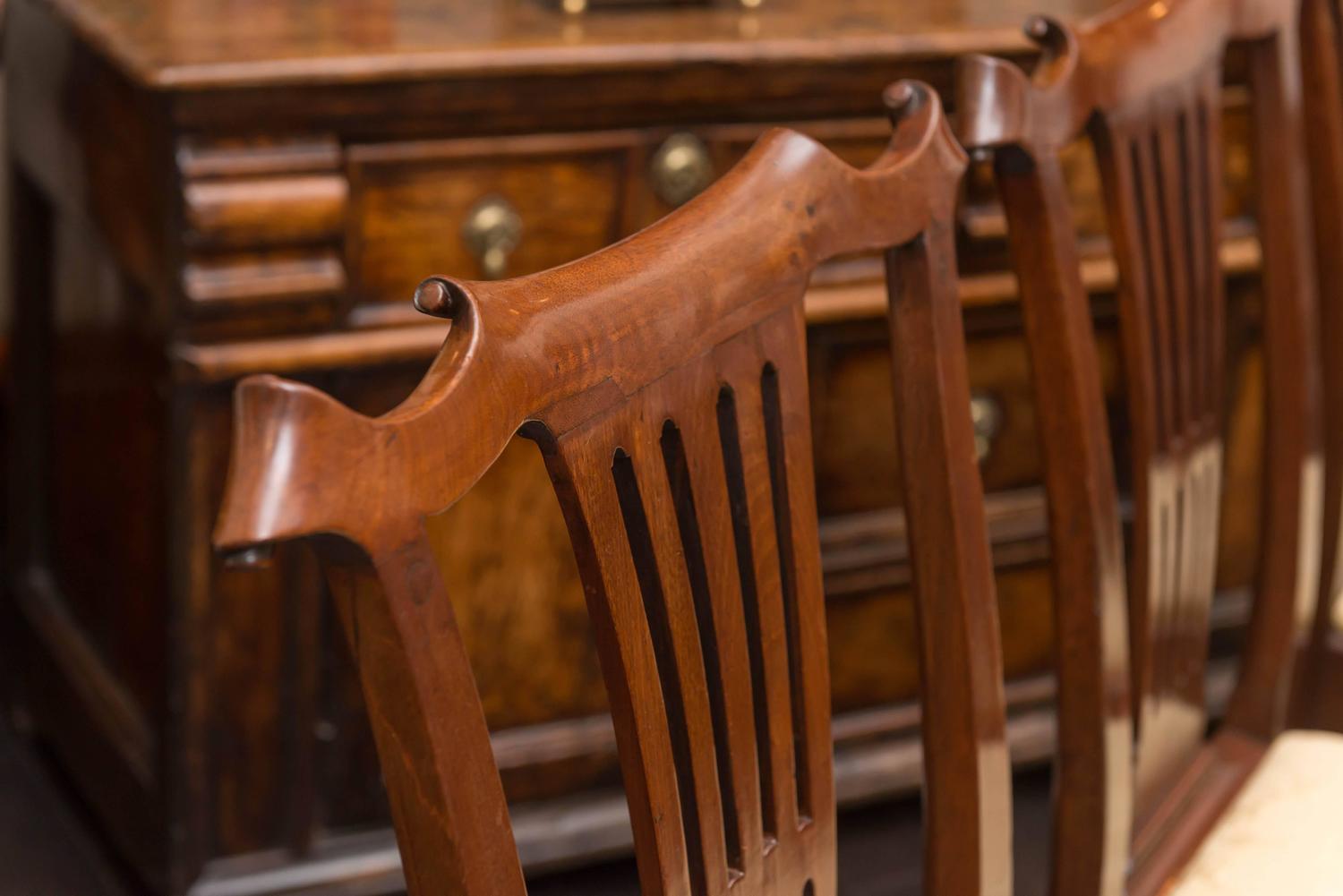 Extraordinary Set of Six Large Scale Period Irish Chippendale Side Chairs, circa 1740