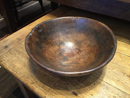 Garden Court Antiques, San Francisco: A Substantial English Turned Elmwood Bowl, mid 19th Century