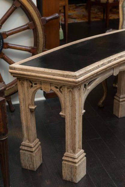 Garden Court Antiques, San Francisco - Carved Bleached Oak Neo-Gothic Console; English, circa 1890