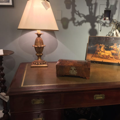 Garden Court Antiques, San Francisco 18th Century Walnut and Feather Banded Dome Top Box.