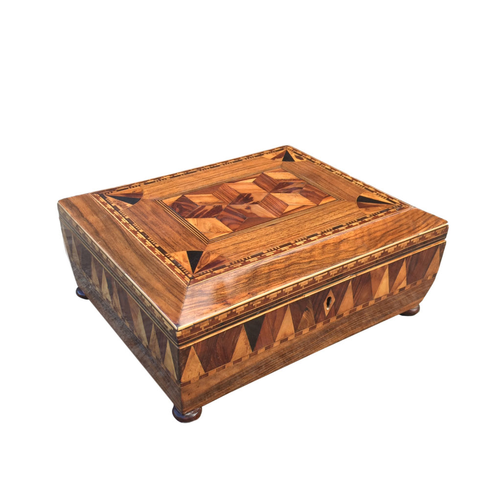 An Early English Marquetry Specimen Wood Box, First half of the 19th