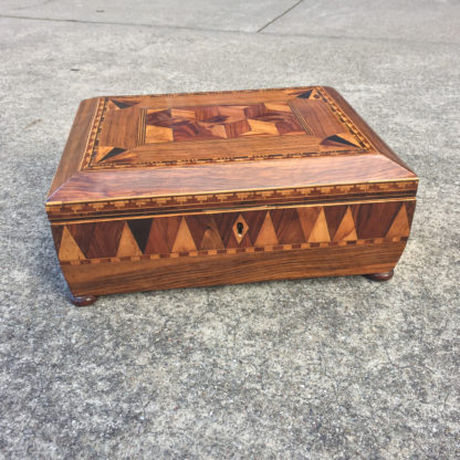Garden Court Antiques, San Francisco An Early English Marquetry Specimen Wood Box, First half of the 19th Century