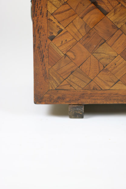 Garden Court Antiques, San Francisco Parquetry Box with Bronze Hinges, Handle and Lock, Circa 1800