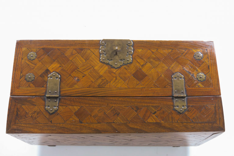Parquetry Box with Bronze Hinges, Handle and Lock, Circa 1880 - Garden ...