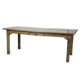 Garden Court Antiques, San Francisco -Large English Fruitwood Farm Table With Single Side Drawer, Circa 1860