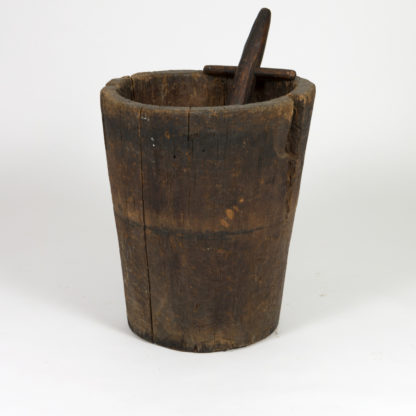 Garden Court Antiques, San Francisco -Massive and Primitive Carved Chestnut Mortar With Pestle, French Circa 1800