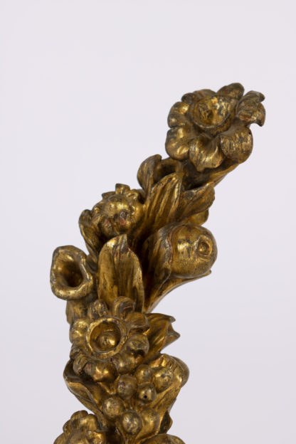 Pair Of 18th Century Carved Giltwood Architectural Elements Depicting Fruit And Flowers, Italian, Circa 1700.Garden Court Antiques, San Francisco