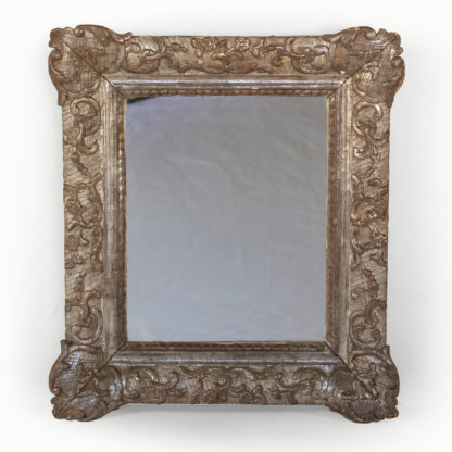 Small Scale Carved Silver Gilt Mirror Frame; French, Circa 1870.