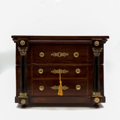 French Empire Mahogany Tantalus; Concealed As Miniature Chest Of Drawers; French, circa 1820