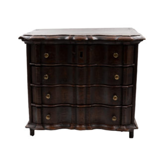 English Oak Serpentine Front Miniature Chest Of Drawers, Circa 1770.