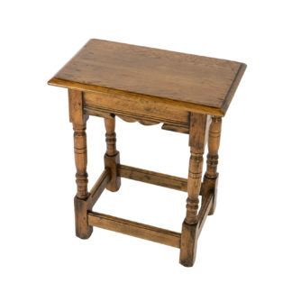 Pale Colored Oak Joint Stool With Box Stretcher, English Circa 1890.