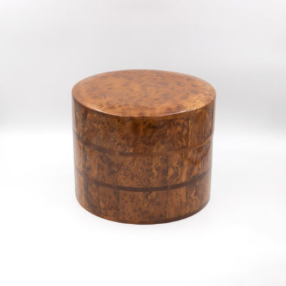 Art Deco Miniature Round Chest Of Drawers Carved From A Single Ewe Wood Burl, Dutch, Circa 1940’s