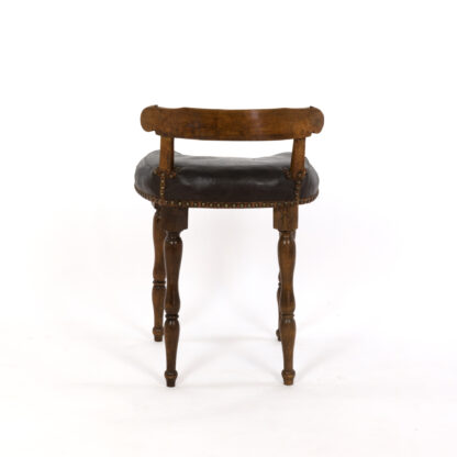 Provincial Carved Walnut Upholstered Birthing Chair With Turned Legs; French, Circa 1860.