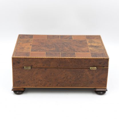 Good Quality Specimen Wood Box Of Various English Hardwoods, English Circa 1820.