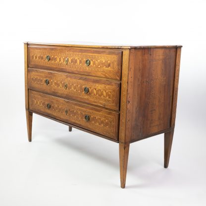 Neoclassical Inlaid Three Drawer Commode Likely Italian But Possibly Maltese, Circa 1770