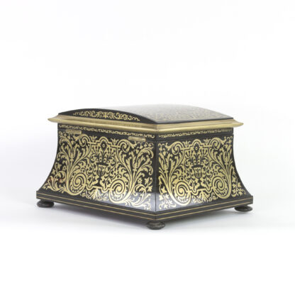 Opulent Ebony And Brass Boulle Marquetry Stationery Box, George IV, Early 19th Century.