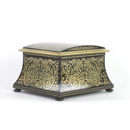 Opulent Ebony And Brass Boulle Marquetry Stationery Box, George IV, Early 19th Century.