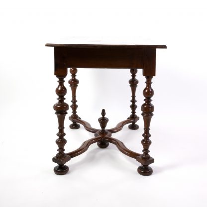 Side View of an Elegant 19th Century French Baroque Style Fruitwood Writing Table, Circa 1880.