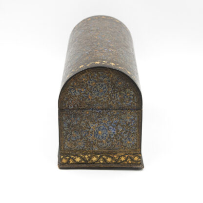 A Rare and Intricately Decorated Polychrome-Lacquered Kashmiri Domed Stationery Box; India Circa 1850.