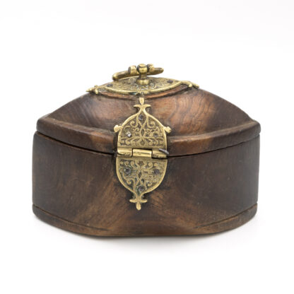 Unusual Lozenge Shaped Hardwood Box Possibly Tea Caddy Or Tobacco Box, 19th Century.