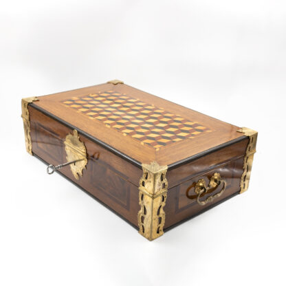 A Travelers Box or Stage Coach Document Box Of Very Fine Quality; Dutch 1790-1800.