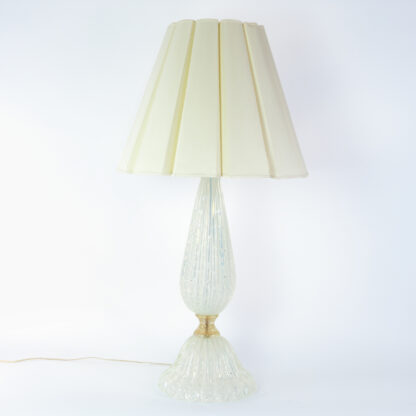 Very Large Opalescent Murano Glass Table Lamp with Controlled Bubbles And Gold Leaf Inclusions, Italy Circa 1950.