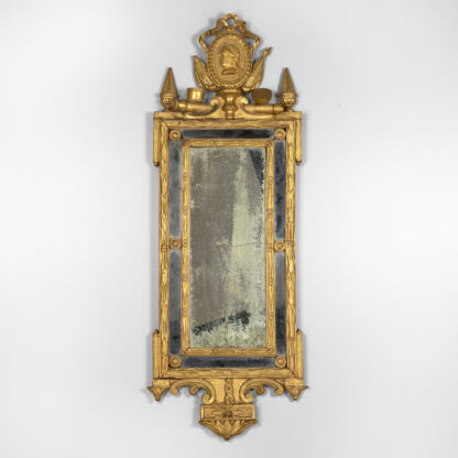 Italian Neoclassical Giltwood Mirror With Original Mercury Plates Italy Circa 1800