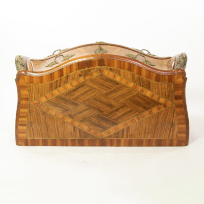 Marquetry top diamond pattern of A Swedish Rococo Bombé Commode, Mid 18th Century.