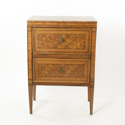 French Empire Marquetry Inlaid Bureau, Late 18th/Early 19th Century.