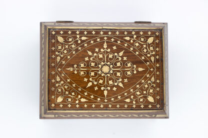 Extraordinary Pair Of Anglo-Indian Brass Inlaid Hardwood Boxes, made For An English Market India, Circa 1890.