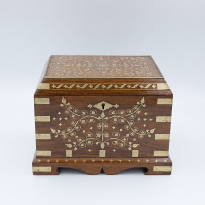 Extraordinary Pair Of Anglo-Indian Brass Inlaid Hardwood Boxes, made For An English Market India, Circa 1890.