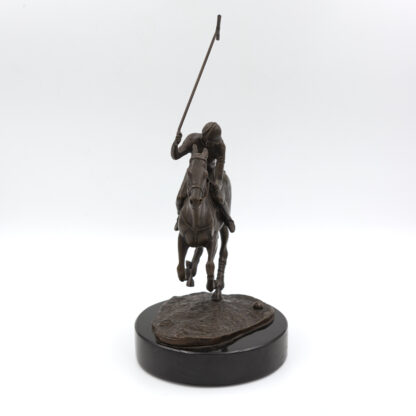 Patinated Bronze Model Of A Polo Player On Horseback, American 20th Century.