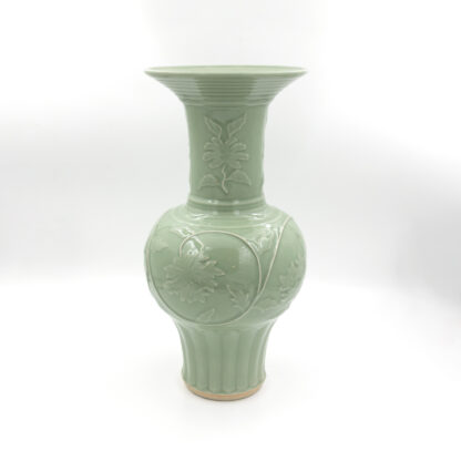Pair Of Chinese Celadon Glaze, Yen Yen Form Vases, 20th Century.