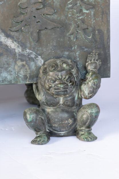 Japanese large patinaed bronze censer
