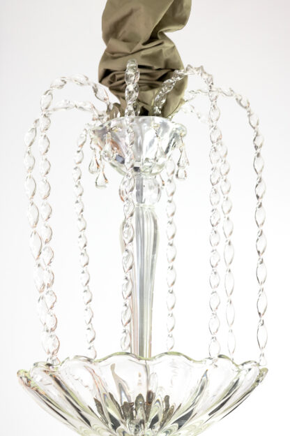 Midcentury Clear Venetian Glass “Waterfall” Chandelier, Italian Circa 1950.