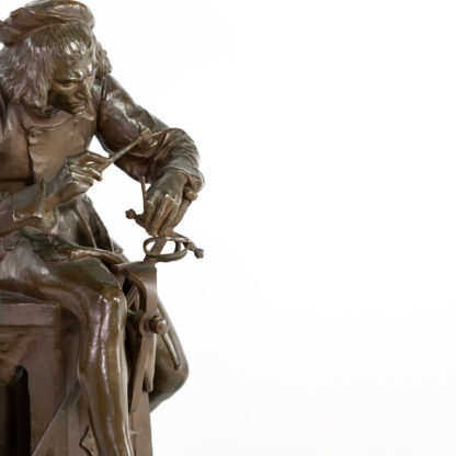 Adrien Etienne Gaudez Cast Bronze Sculpture Of A Bladesmith, Signed; French Circa 1885.