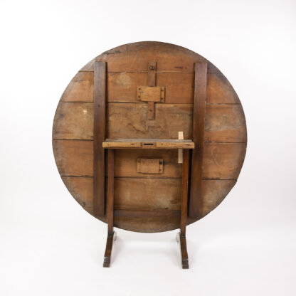 19th Century Rustic Round Fruitwood Vendange Table, Circa 1800.