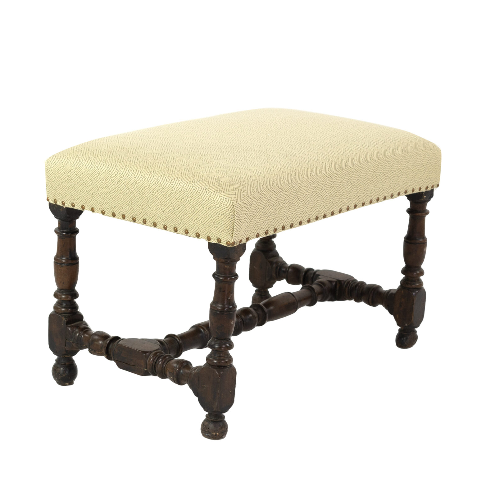 Carved Mahogany Curule Form Upholstered Stool with New Velvet Upholstery English, Circa 1890 ...