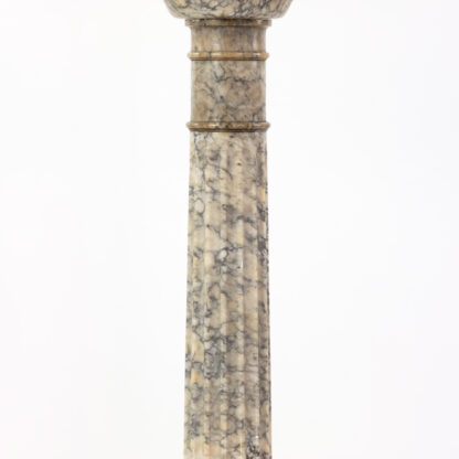 Neoclassical Style Carved Alabaster Pedestal, English Circa 1900